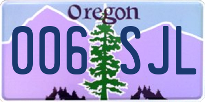 OR license plate 006SJL