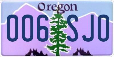 OR license plate 006SJO