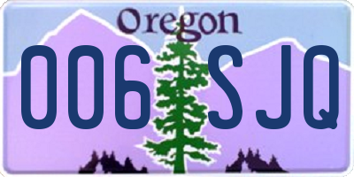 OR license plate 006SJQ