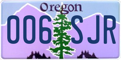 OR license plate 006SJR