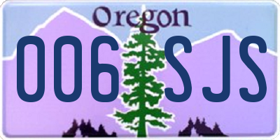 OR license plate 006SJS