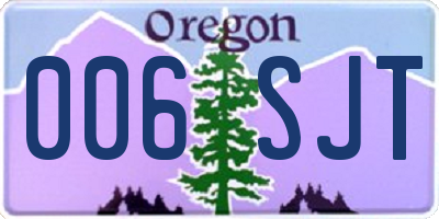 OR license plate 006SJT