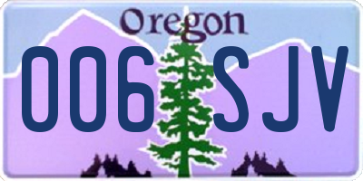 OR license plate 006SJV