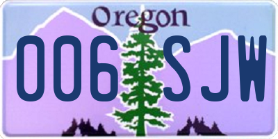 OR license plate 006SJW