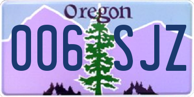 OR license plate 006SJZ