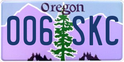 OR license plate 006SKC