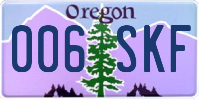 OR license plate 006SKF