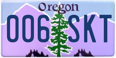 OR license plate 006SKT