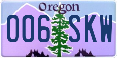 OR license plate 006SKW