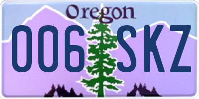OR license plate 006SKZ