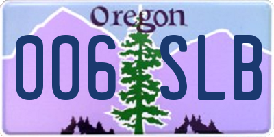 OR license plate 006SLB
