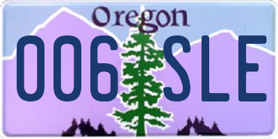 OR license plate 006SLE