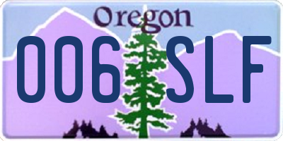 OR license plate 006SLF