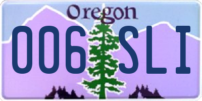 OR license plate 006SLI