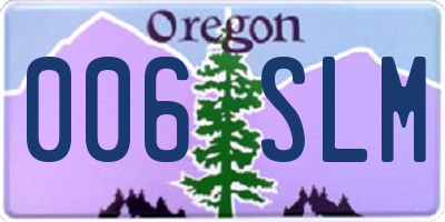 OR license plate 006SLM