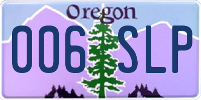 OR license plate 006SLP