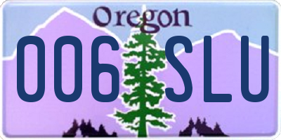 OR license plate 006SLU