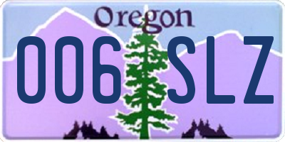OR license plate 006SLZ