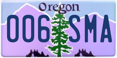 OR license plate 006SMA