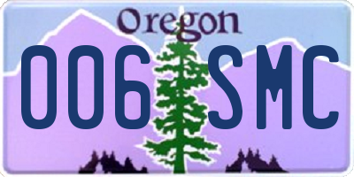 OR license plate 006SMC