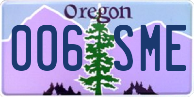 OR license plate 006SME