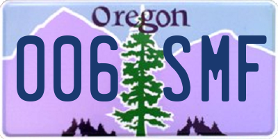 OR license plate 006SMF