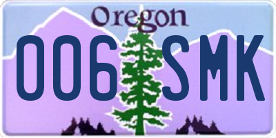 OR license plate 006SMK