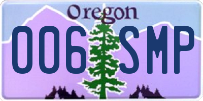 OR license plate 006SMP