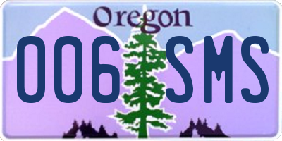 OR license plate 006SMS