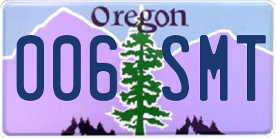 OR license plate 006SMT