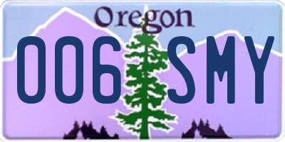 OR license plate 006SMY