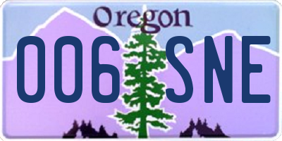 OR license plate 006SNE