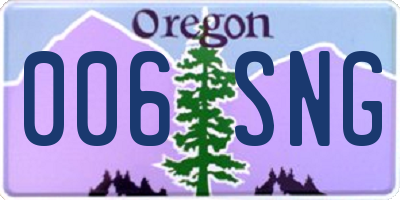 OR license plate 006SNG