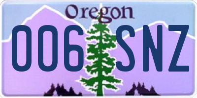 OR license plate 006SNZ