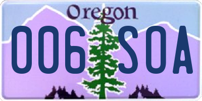 OR license plate 006SOA
