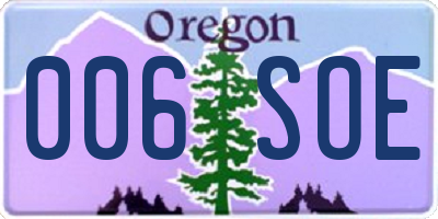 OR license plate 006SOE