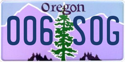 OR license plate 006SOG