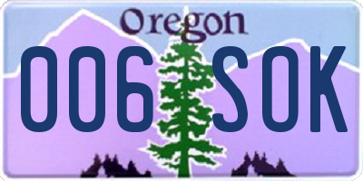 OR license plate 006SOK