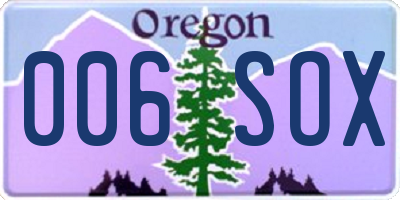 OR license plate 006SOX