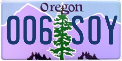 OR license plate 006SOY