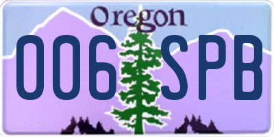 OR license plate 006SPB