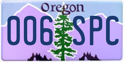 OR license plate 006SPC