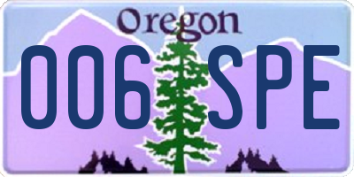 OR license plate 006SPE