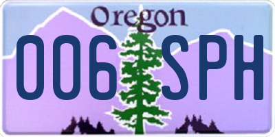 OR license plate 006SPH