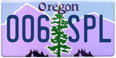 OR license plate 006SPL