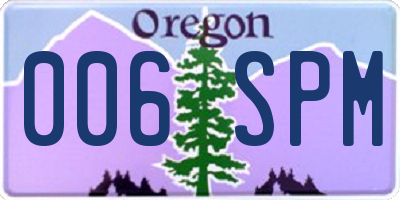 OR license plate 006SPM
