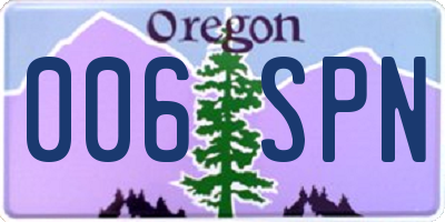 OR license plate 006SPN
