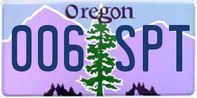 OR license plate 006SPT