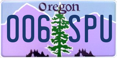 OR license plate 006SPU