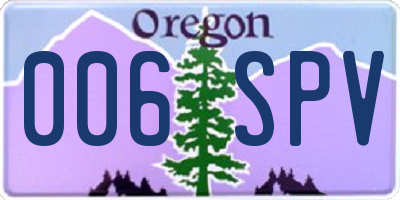 OR license plate 006SPV